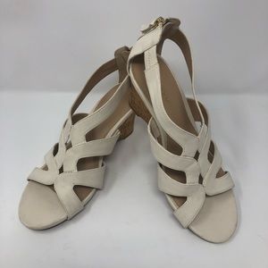PESARO’ Faux Leather, Back Zip, Cork Wedge SZ 7.5